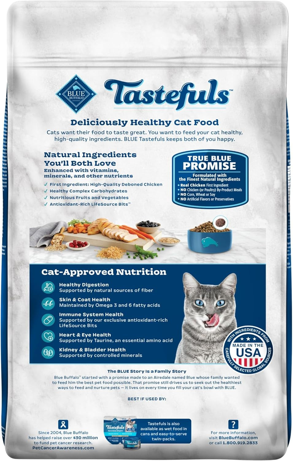 Tastefuls Indoor Natural Adult Dry Cat Food, Chicken 15Lb Bag