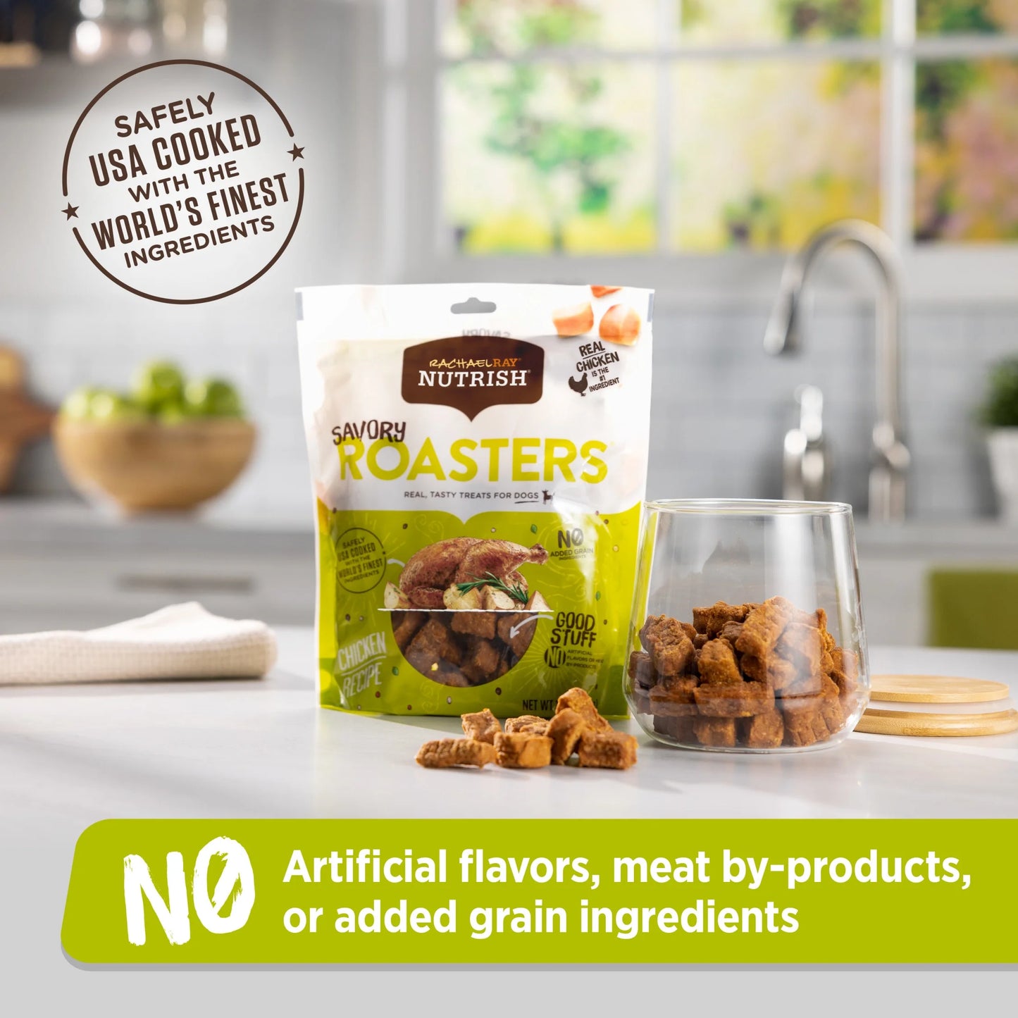 Rachael Ray Savory Roasters Dog Treats, Chicken Recipe, 12-Ounce Pouch