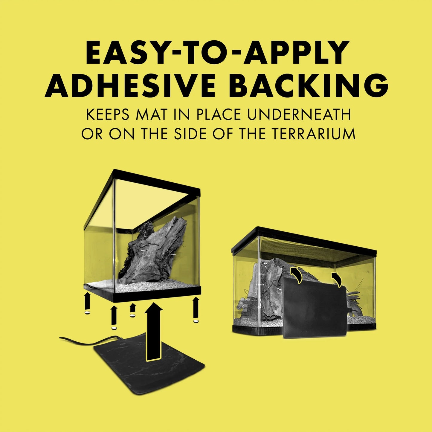 Terrarium Heat Mat for Reptiles, Black, Mini, 1-5 Gallon, 4 Watt