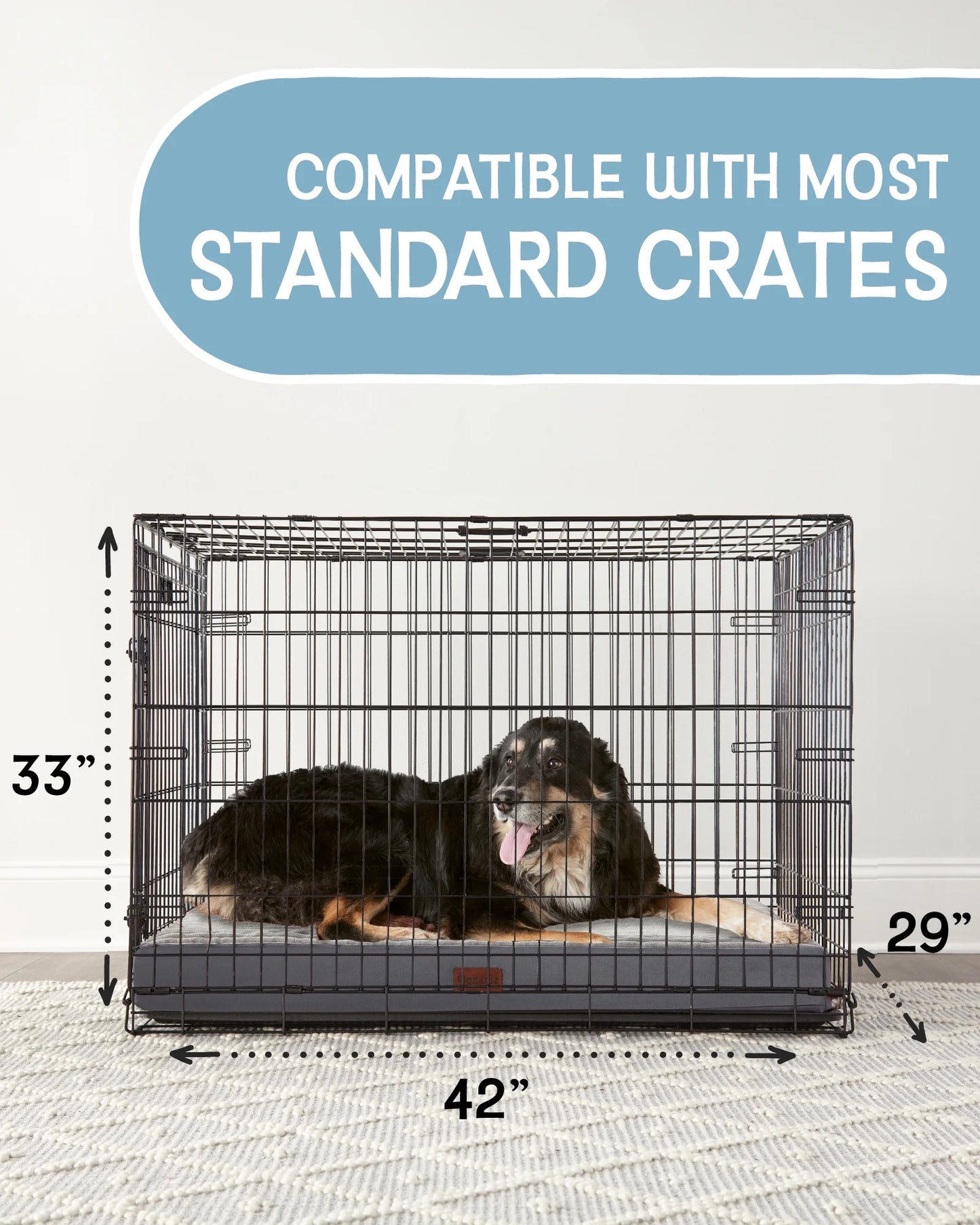 41In Gray Orthopedic Dog Bed for Large Dogs with Egg Crate Foam Support and Non-Slip Bottom, Waterproof and Machine Washable Removable Pet Bed Cover,Xl Size(41"X28"X4")