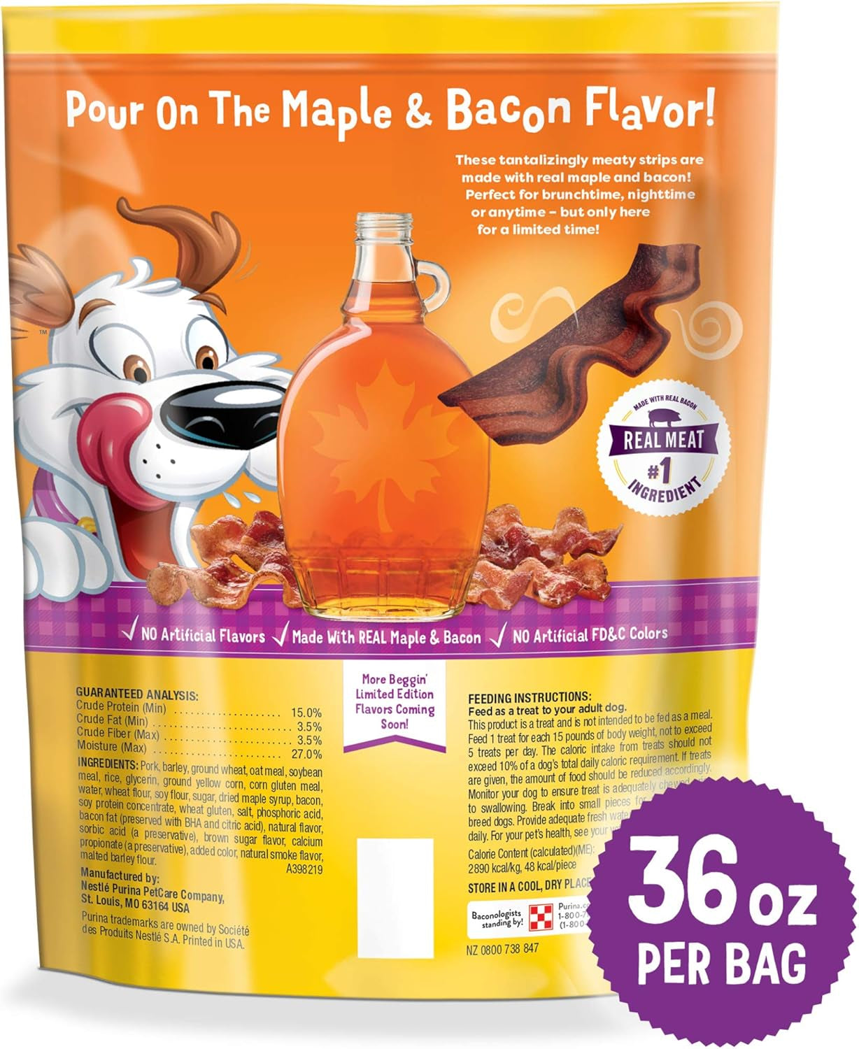 Soft Dog Treats, Maple & Bacon Flavor - 36 Oz. Pouch