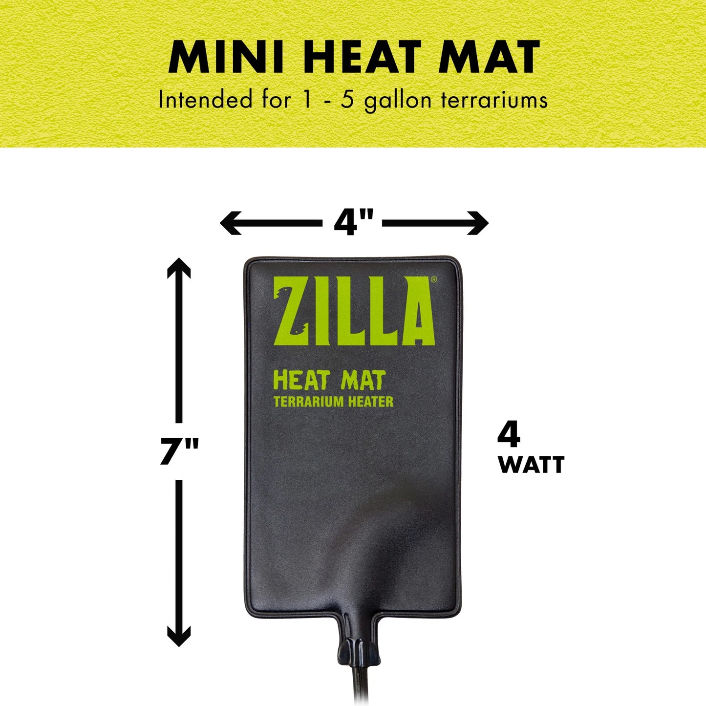 Terrarium Heat Mat for Reptiles, Black, Mini, 1-5 Gallon, 4 Watt