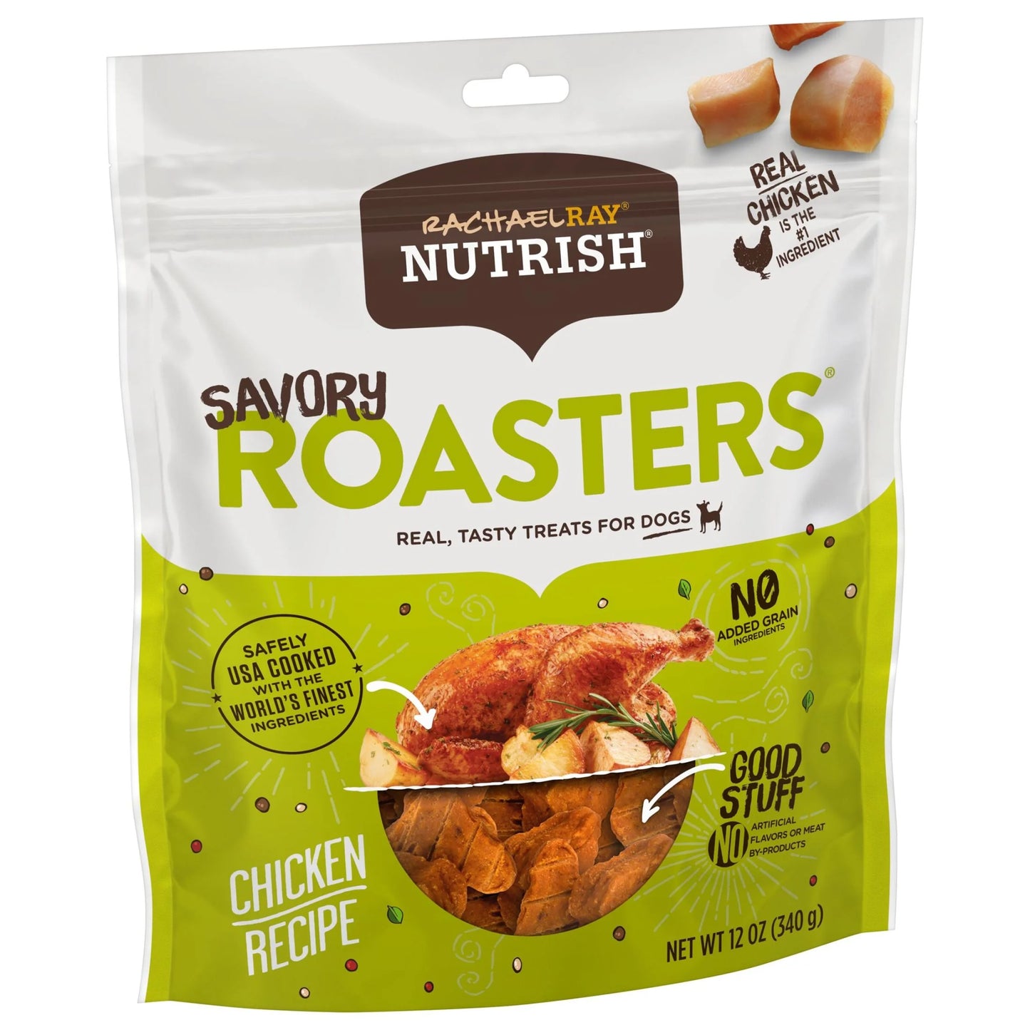 Rachael Ray Savory Roasters Dog Treats, Chicken Recipe, 12-Ounce Pouch