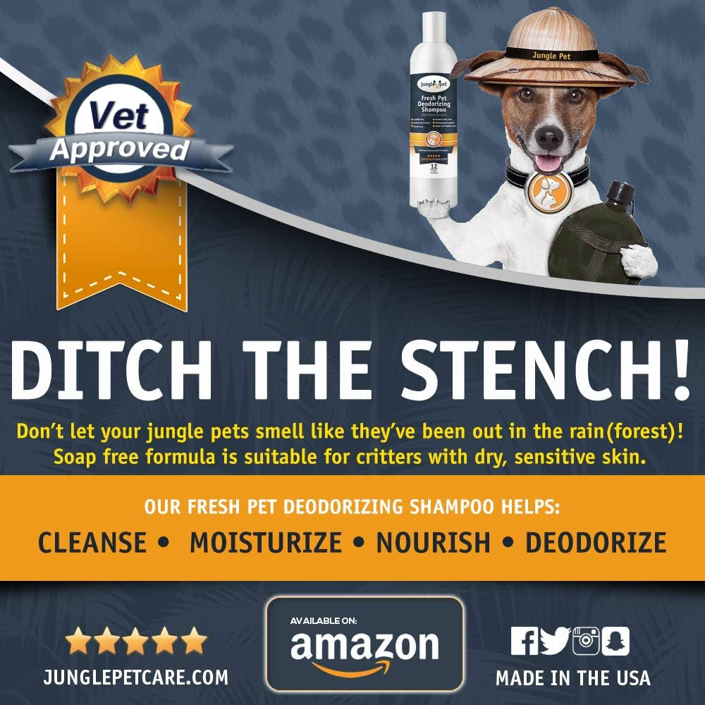 Deodorizing Dog Shampoo for Smelly Dogs - Grooming & Cleansing Pet Shampoo for Dogs with Hypoallergenic Essential Fatty Acids - Soap, Sulfate & Paraben Free - Sweet Pea Vanilla Scent, 16 Oz