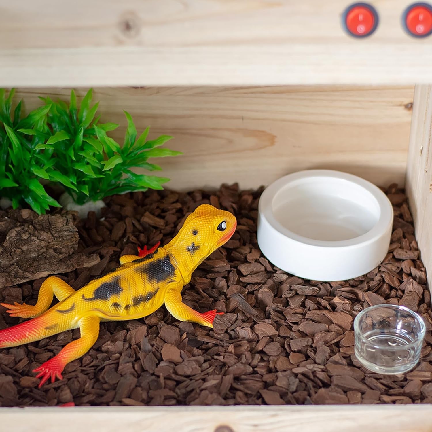 Worm Dish Mini Reptile Food Bowl Ceramics Made Mealworms Bowls Anti-Escape for Lizard Gecko Leopard Bearded Dragon (M)