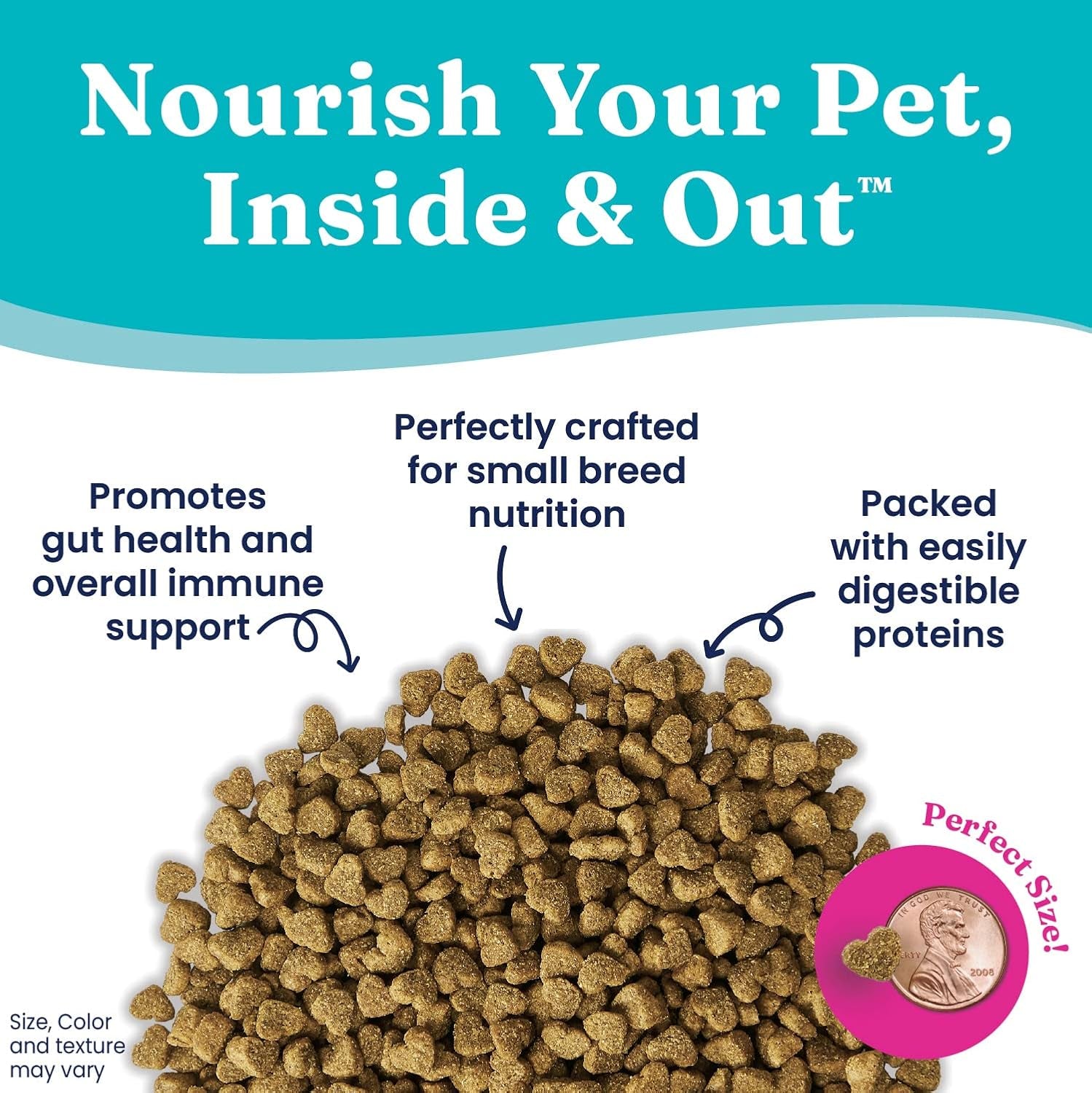 Toy & Small Breed Dry Dog Food Small Bites – Real Beef, Grain Free, Gluten Free, High Fiber Kibble with Probiotics for Gut Health & Digestion Support – Healthy Dog Food All Ages – 4LB