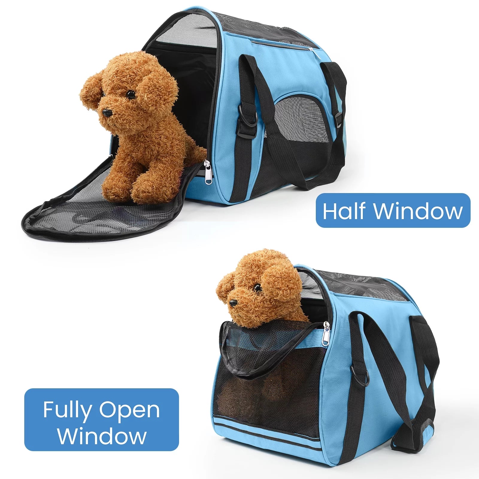 Cat Carrier Airline Approved Pet Carrier, Dog Carrier, Puppy Carrier, Kitten Carrier, Blue