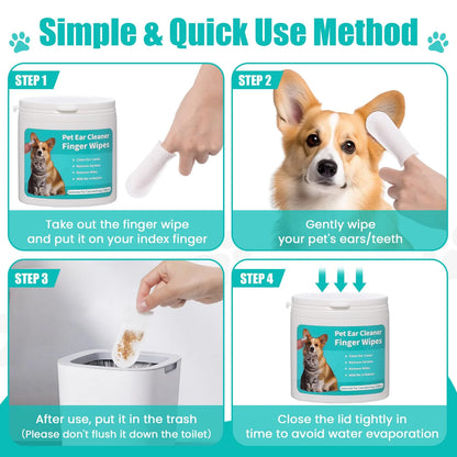2-Pack Teeth and Ear Cleaner Finger Wipes