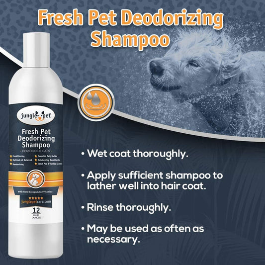 Deodorizing Dog Shampoo for Smelly Dogs - Grooming & Cleansing Pet Shampoo for Dogs with Hypoallergenic Essential Fatty Acids - Soap, Sulfate & Paraben Free - Sweet Pea Vanilla Scent, 16 Oz