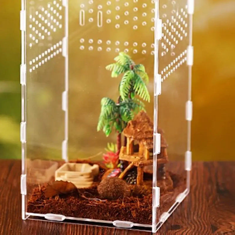 Reptiles Feeding Box Breeding Cases Acrylic Terrarium for Reptiles Small Snake