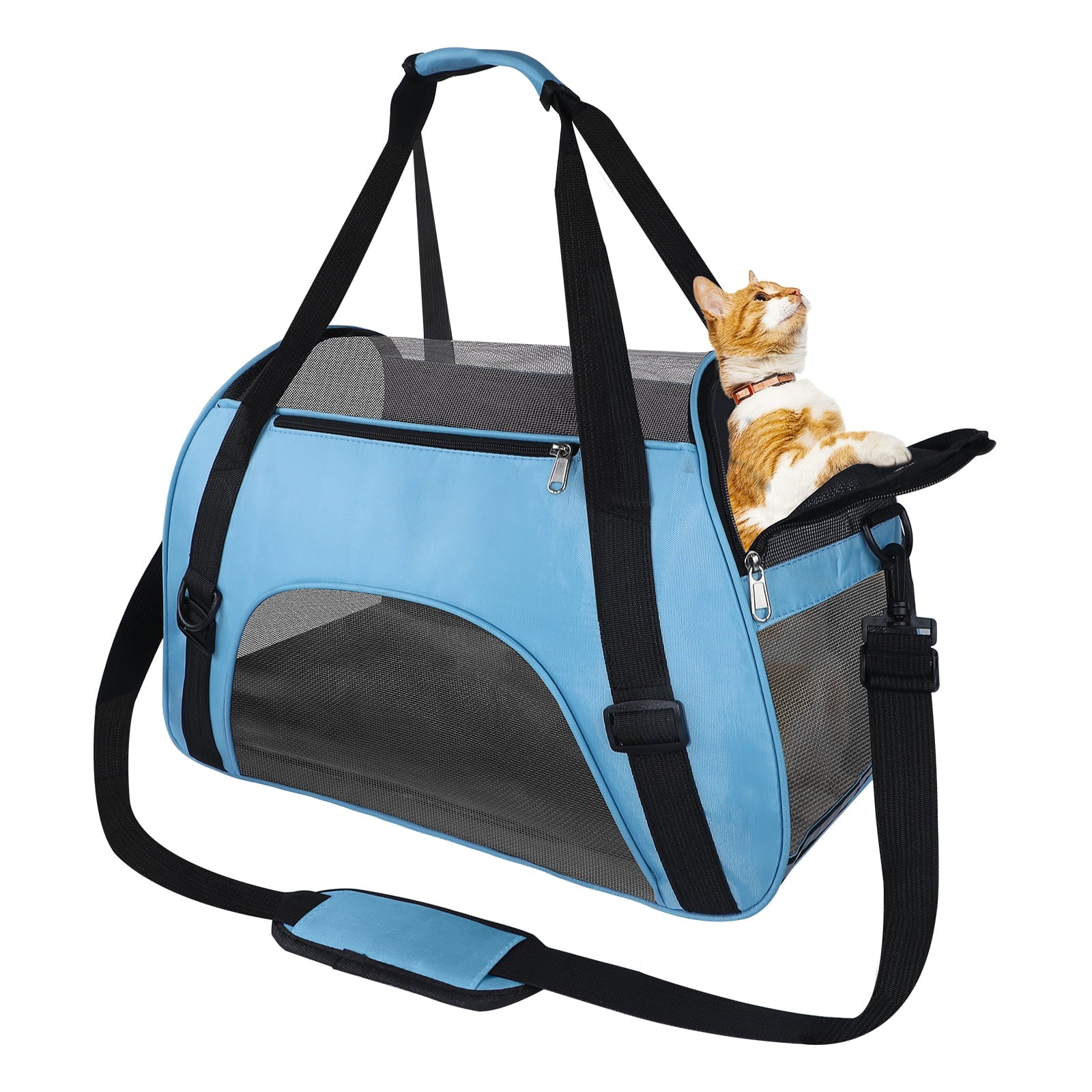 Cat Carrier Airline Approved Pet Carrier, Dog Carrier, Puppy Carrier, Kitten Carrier, Blue