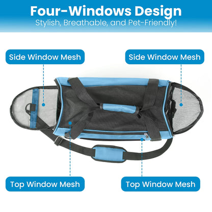 Cat Carrier Airline Approved Pet Carrier, Dog Carrier, Puppy Carrier, Kitten Carrier, Blue